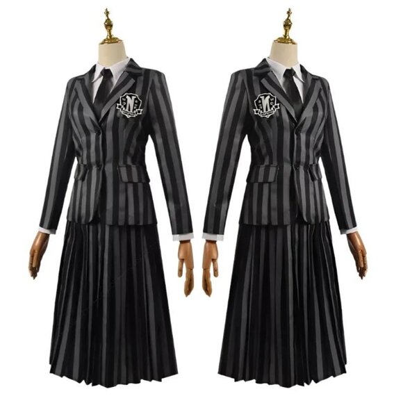 Wednesday Addams Costume High School Uniforms Size: small, jacket and skirt only - Picture 2 of 2